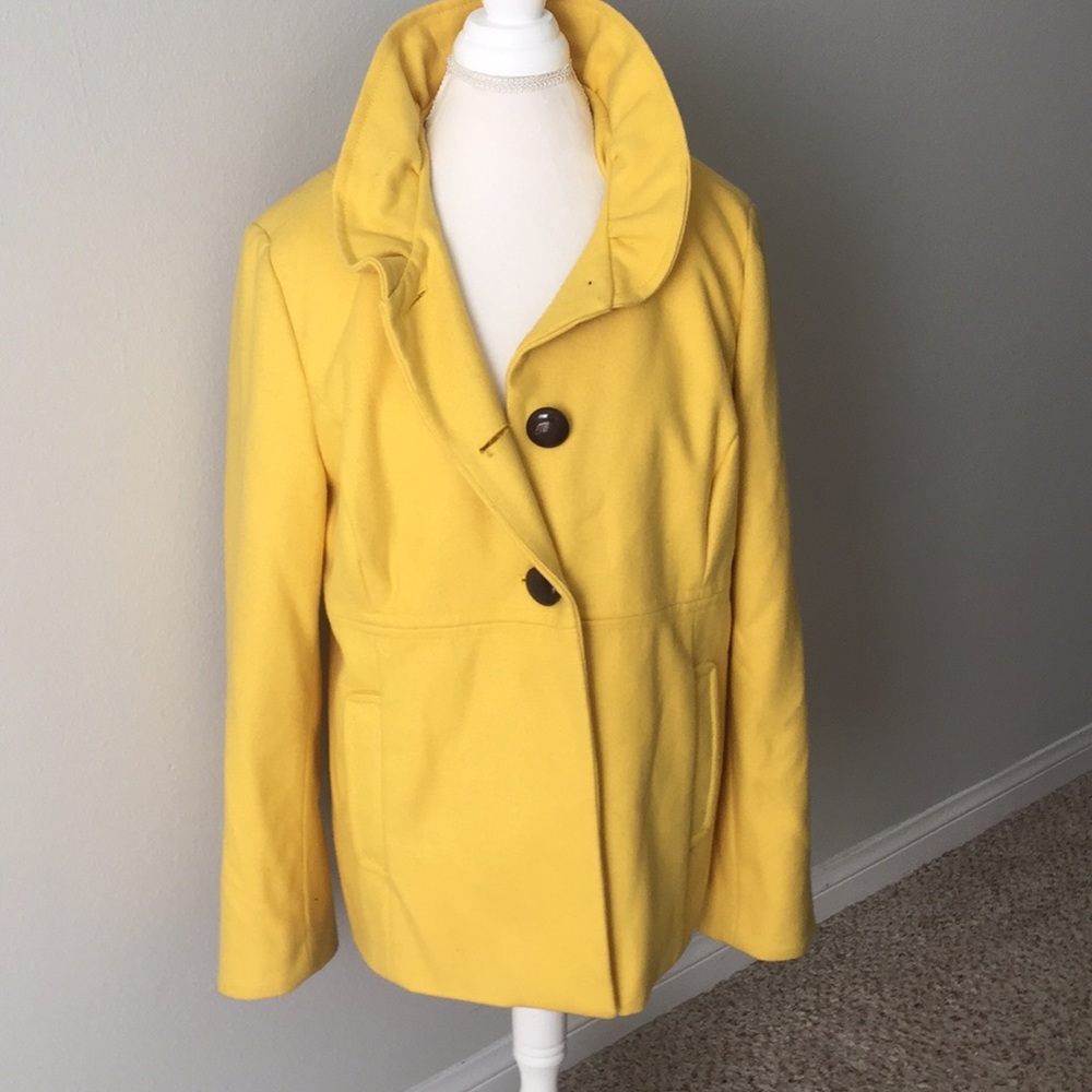 Old Navy Yellow Wool Peacoat